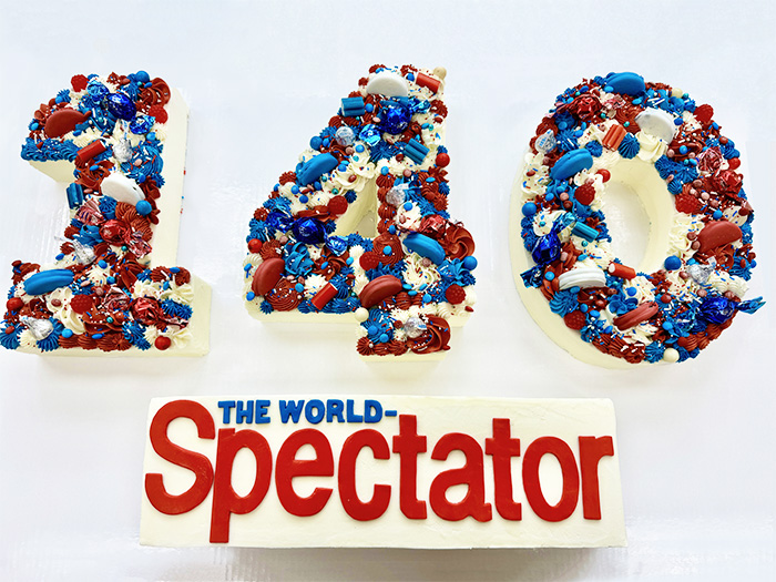 The World-Spectator’s 140th anniversary cake.